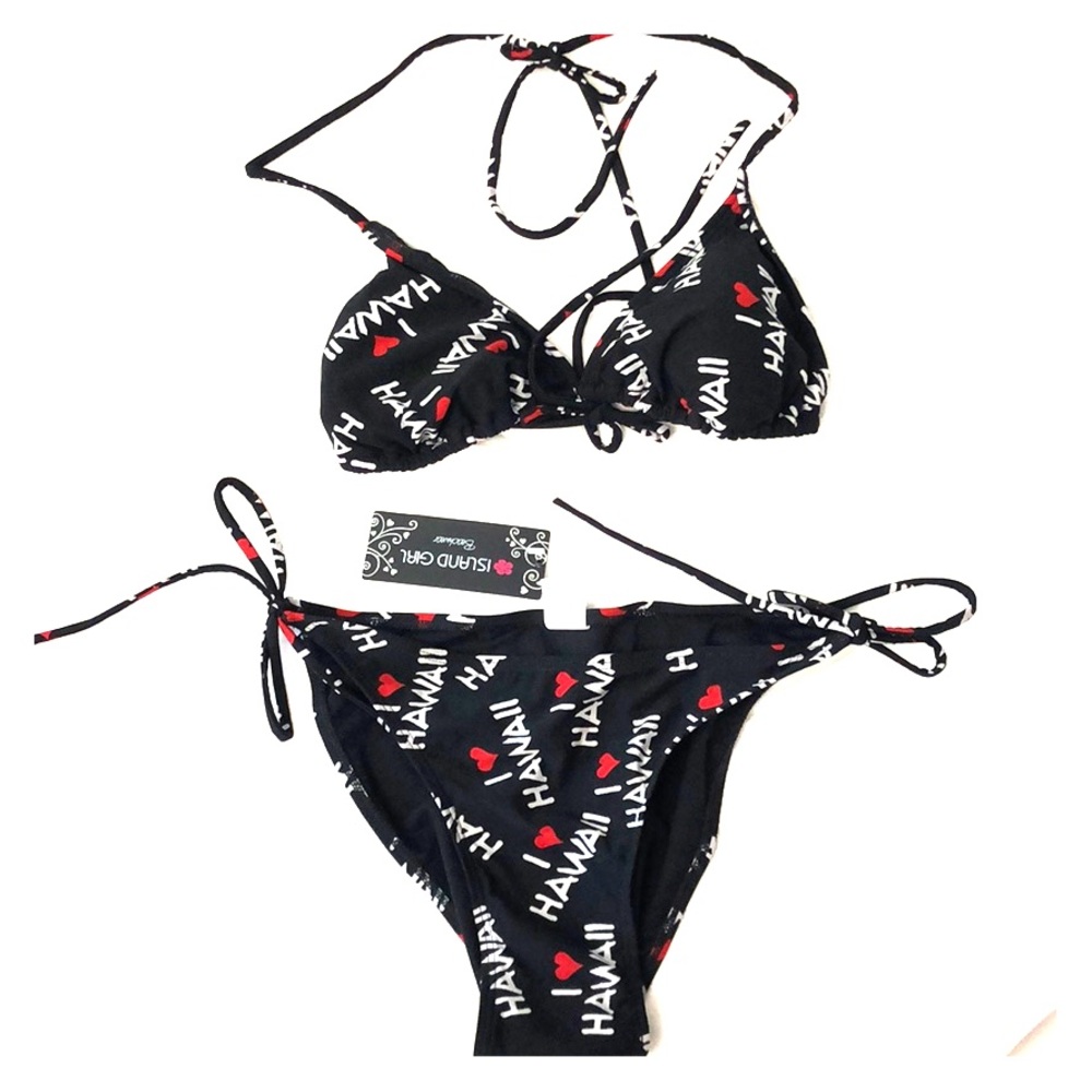 Black I Love Hawaii Bikini Women’s L